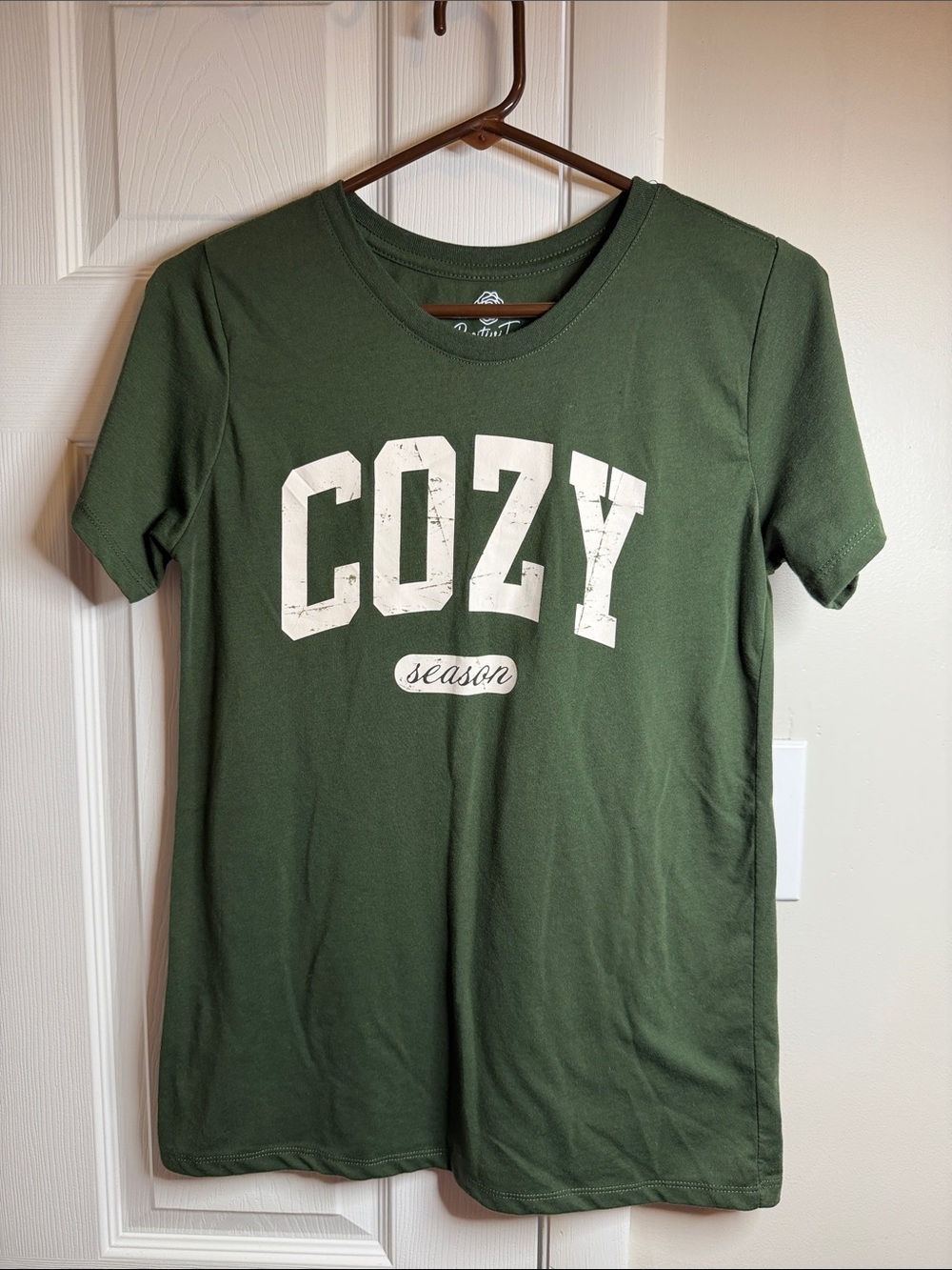 Positivitees Olive Green Graphic Tee